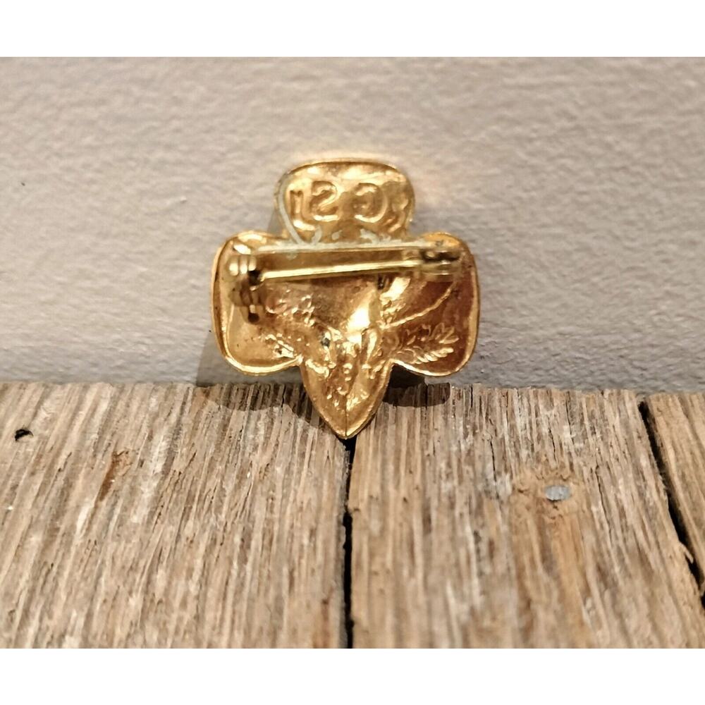 Vintage Girl Scout 1952 Korean War Type 6C Stamped Membership Pin Official Lapel - Picture 11 of 16